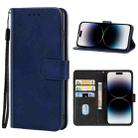 For iPhone 14 Pro Max Leather Phone Case (Blue) - 1