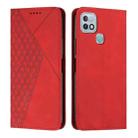 For Infinix Hot 10i Diamond Splicing Skin Feel Magnetic Leather Phone Case(Red) - 1