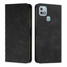 For Infinix Hot 10i Diamond Splicing Skin Feel Magnetic Leather Phone Case(Black) - 1