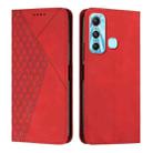 For Infinix Hot 11 Diamond Splicing Skin Feel Magnetic Leather Phone Case(Red) - 1