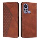 For Infinix Hot 11S Diamond Splicing Skin Feel Magnetic Leather Phone Case(Brown) - 1