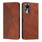 For Infinix Hot 11S NFC Diamond Splicing Skin Feel Magnetic Leather Phone Case(Brown) - 1