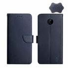 For Nokia C10 / C20 Genuine Leather Fingerprint-proof Horizontal Flip Phone Case(Blue) - 1