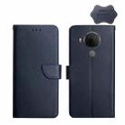 For Nokia 5.4 Genuine Leather Fingerprint-proof Horizontal Flip Phone Case(Blue) - 1