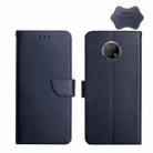 For Nokia G300 Genuine Leather Fingerprint-proof Horizontal Flip Phone Case(Blue) - 1