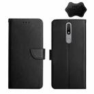 For Nokia 2.4 Genuine Leather Fingerprint-proof Horizontal Flip Phone Case(Black) - 1
