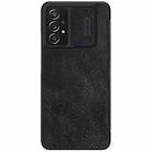 For Samsung Galaxy A73 5G NILLKIN QIN Series Pro Sliding Camera Cover Design Leather Phone Case(Black) - 1