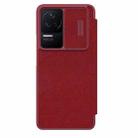 For Xiaomi Redmi K40S NILLKIN QIN Series Pro Sliding Camera Cover Design Leather Phone Case(Red) - 1