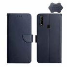 For OPPO A8 Genuine Leather Fingerprint-proof Horizontal Flip Phone Case(Blue) - 1