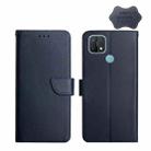 For OPPO A15 Genuine Leather Fingerprint-proof Horizontal Flip Phone Case(Blue) - 1