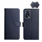 For OPPO A16 Genuine Leather Fingerprint-proof Horizontal Flip Phone Case(Blue) - 1