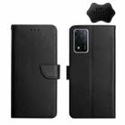 For OPPO A93S 5G Genuine Leather Fingerprint-proof Horizontal Flip Phone Case(Black) - 1
