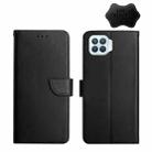 For OPPO F17 Genuine Leather Fingerprint-proof Horizontal Flip Phone Case(Black) - 1