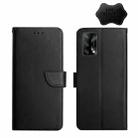 For OPPO F19 Genuine Leather Fingerprint-proof Horizontal Flip Phone Case(Black) - 1