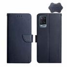 For OPPO A54 Genuine Leather Fingerprint-proof Horizontal Flip Phone Case(Blue) - 1