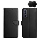 For OPPO Reno3 Pro Genuine Leather Fingerprint-proof Horizontal Flip Phone Case(Black) - 1