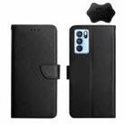 For OPPO Reno6 Pro 5G Genuine Leather Fingerprint-proof Horizontal Flip Phone Case(Black) - 1