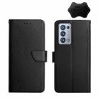 For OPPO Reno6 Pro+ Genuine Leather Fingerprint-proof Horizontal Flip Phone Case(Black) - 1