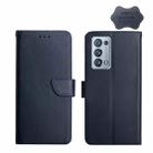For OPPO Reno6 Pro+ Genuine Leather Fingerprint-proof Horizontal Flip Phone Case(Blue) - 1