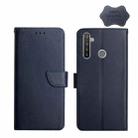 For OPPO Realme 5 Pro Genuine Leather Fingerprint-proof Horizontal Flip Phone Case(Blue) - 1