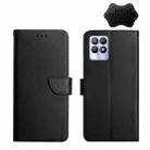 For OPPO Realme 8i Genuine Leather Fingerprint-proof Horizontal Flip Phone Case(Black) - 1