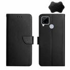 For OPPO Realme C15 Genuine Leather Fingerprint-proof Horizontal Flip Phone Case(Black) - 1