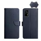 For OPPO Realme GT Genuine Leather Fingerprint-proof Horizontal Flip Phone Case(Blue) - 1