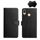 For Huawei P20 Lite Genuine Leather Fingerprint-proof Horizontal Flip Phone Case(Black) - 1