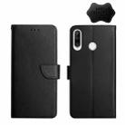 For Huawei P30 Lite Genuine Leather Fingerprint-proof Horizontal Flip Phone Case(Black) - 1