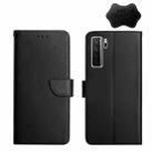 For Huawei P40 Lite 5G Genuine Leather Fingerprint-proof Horizontal Flip Phone Case(Black) - 1