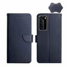 For Huawei P40 Pro Genuine Leather Fingerprint-proof Horizontal Flip Phone Case(Blue) - 1