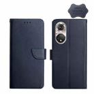 For Huawei P50 Genuine Leather Fingerprint-proof Horizontal Flip Phone Case(Blue) - 1