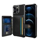 For iPhone 13 Pro Magnetic Wallet Card Bag Leather Case (Black) - 1