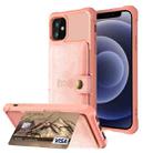 For iPhone 12 mini Magnetic Wallet Card Bag Leather Case (Rose Gold) - 1