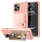 For iPhone 12 / 12 Pro Magnetic Wallet Card Bag Leather Case(Rose Gold) - 1