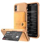 For iPhone X / XS Magnetic Wallet Card Bag Leather Case(Brown) - 1