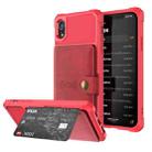 For iPhone XR Magnetic Wallet Card Bag Leather Case(Red) - 1