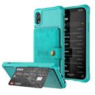 For iPhone XR Magnetic Wallet Card Bag Leather Case(Cyan) - 1