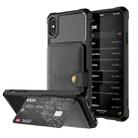 For iPhone XS Max Magnetic Wallet Card Bag Leather Case(Black) - 1