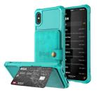For iPhone XS Max Magnetic Wallet Card Bag Leather Case(Cyan) - 1