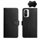 For Xiaomi Redmi K40 Genuine Leather Fingerprint-proof Horizontal Flip Phone Case(Black) - 1