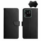 For Xiaomi Redmi 10C Genuine Leather Fingerprint-proof Horizontal Flip Phone Case(Black) - 1