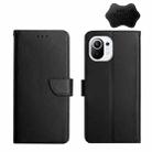 For Xiaomi Mi 11 Genuine Leather Fingerprint-proof Horizontal Flip Phone Case(Black) - 1