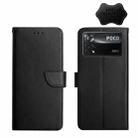 For Xiaomi Poco X4 Pro 5G Genuine Leather Fingerprint-proof Horizontal Flip Phone Case(Black) - 1