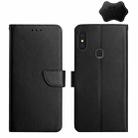 For Gigaset GS3 Genuine Leather Fingerprint-proof Horizontal Flip Phone Case(Black) - 1