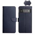 For Google Pixel 6 Genuine Leather Fingerprint-proof Horizontal Flip Phone Case(Blue) - 1