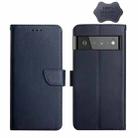 For Google Pixel 6 Pro Genuine Leather Fingerprint-proof Horizontal Flip Phone Case(Blue) - 1