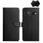 For Google Pixel 7 Pro Genuine Leather Fingerprint-proof Horizontal Flip Phone Case(Black) - 1