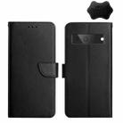 For Google Pixel 7 Genuine Leather Fingerprint-proof Horizontal Flip Phone Case(Black) - 1