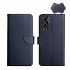 For ZTE Axon 30 Genuine Leather Fingerprint-proof Horizontal Flip Phone Case(Blue) - 1